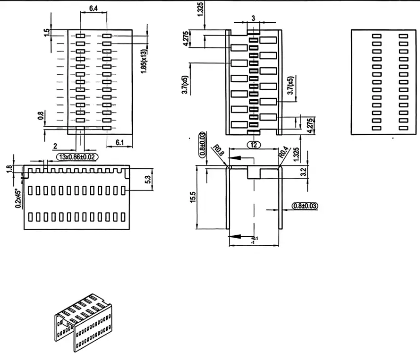 2 arc-extinguishing chamber plastic frame